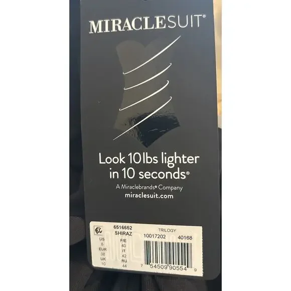 NWT Miraclesuit SHIRAZ Size 8 Spectra Trilogy One-Piece Swimsuit Slimming V Neck - Picture 5 of 7